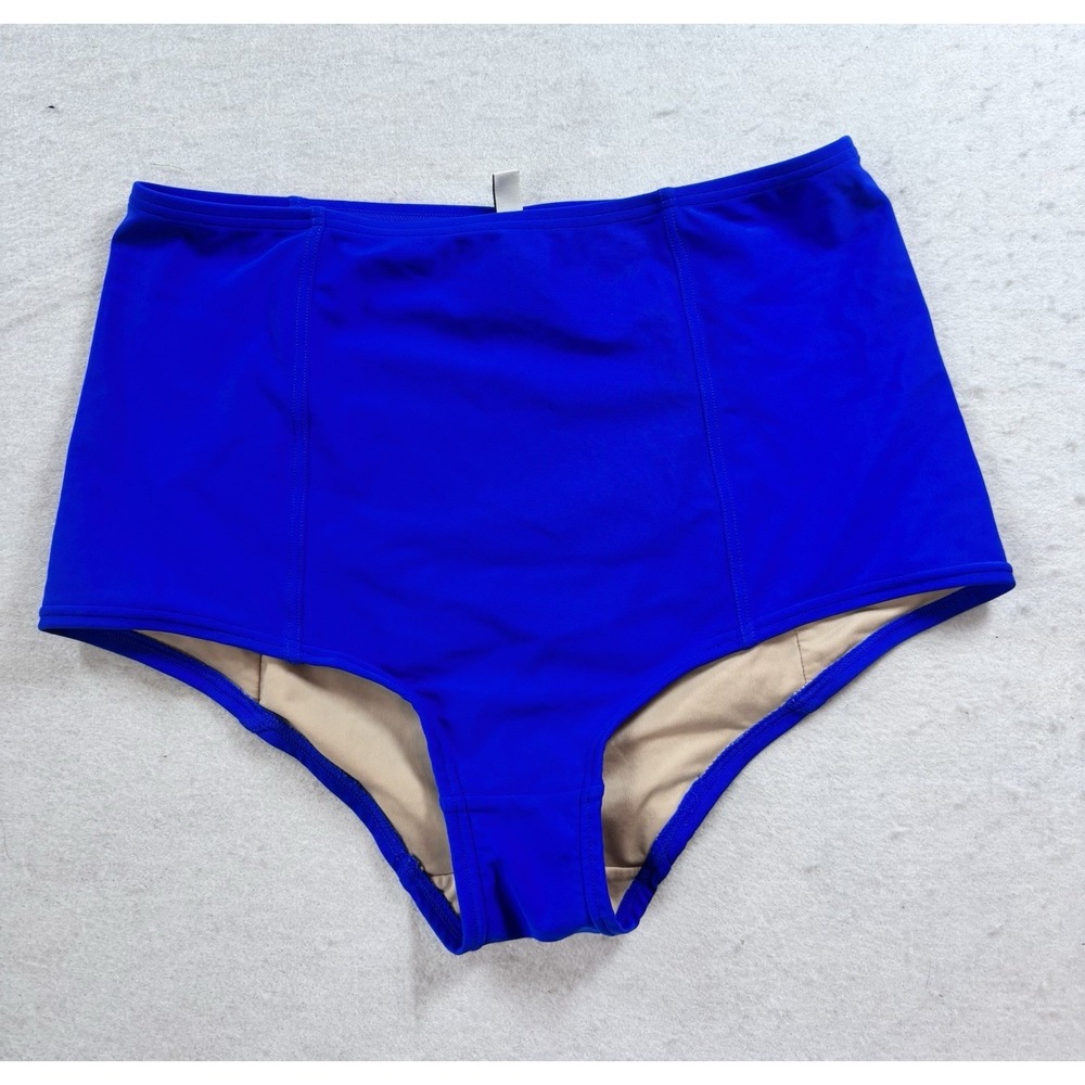 J Crew Royal Blue Bikini Bottoms Bathing Swim Suit Size Small High Waist
